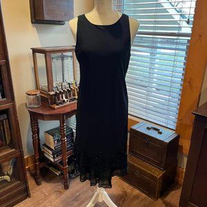 Vintage Size Small Positive Attitude black dress with beaded hemline